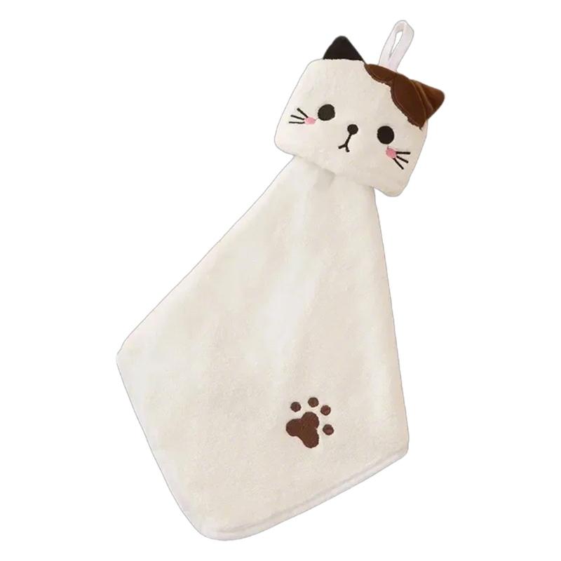 Hanging Hand Towel For Home Use Cartoon Coral Fleece High Absorbency And Softness Hangable Towel Convenient