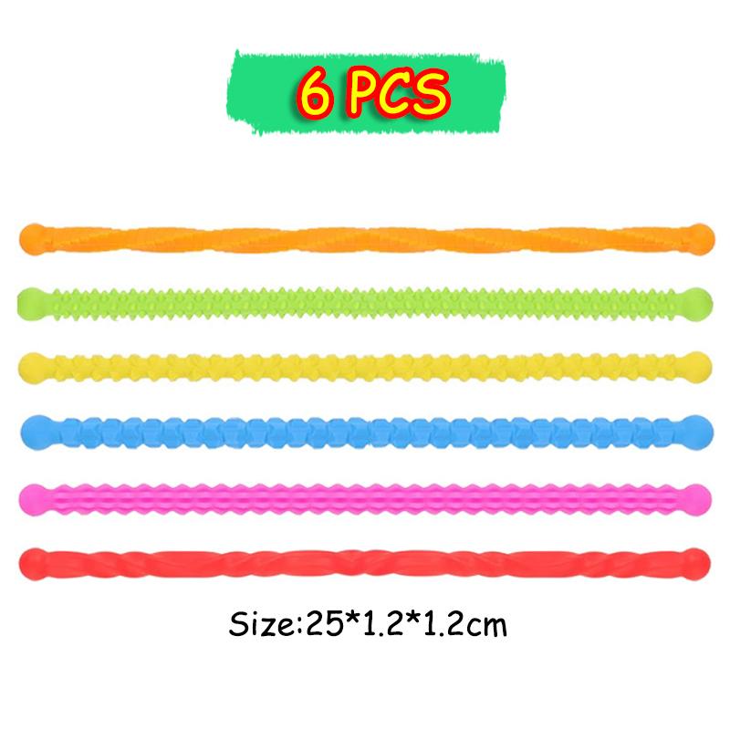 

Kids Toys Silicone Textured Stress Relief Stick Sensory Game DIYElastic Colorful Twisty Stick Adult Stress Relief Fidget Toys