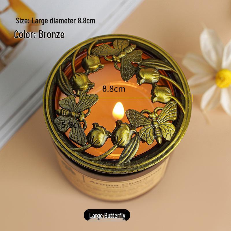Aroma Candle: Heat-Gathering Alloy Lid for Even Burning with Snuffer