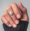 Zhenrong Retro Punk Thai Silver Ring with Synthetic Moonstone