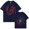 Rock Band Korn Print T Shirts Spider Graphic Tshirt Men Vintage Oversized T-shirt Unisex Alternative Nu Metal Music Short Sleeve