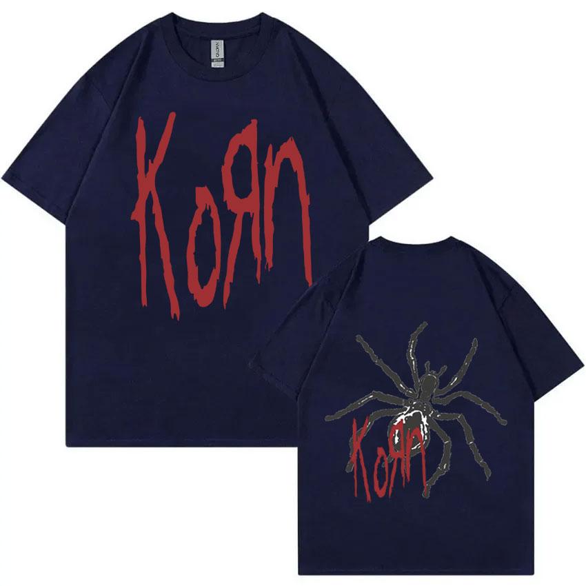Rock Band Korn Print T Shirts Spider Graphic Tshirt Men Vintage Oversized T-shirt Unisex Alternative Nu Metal Music Short Sleeve