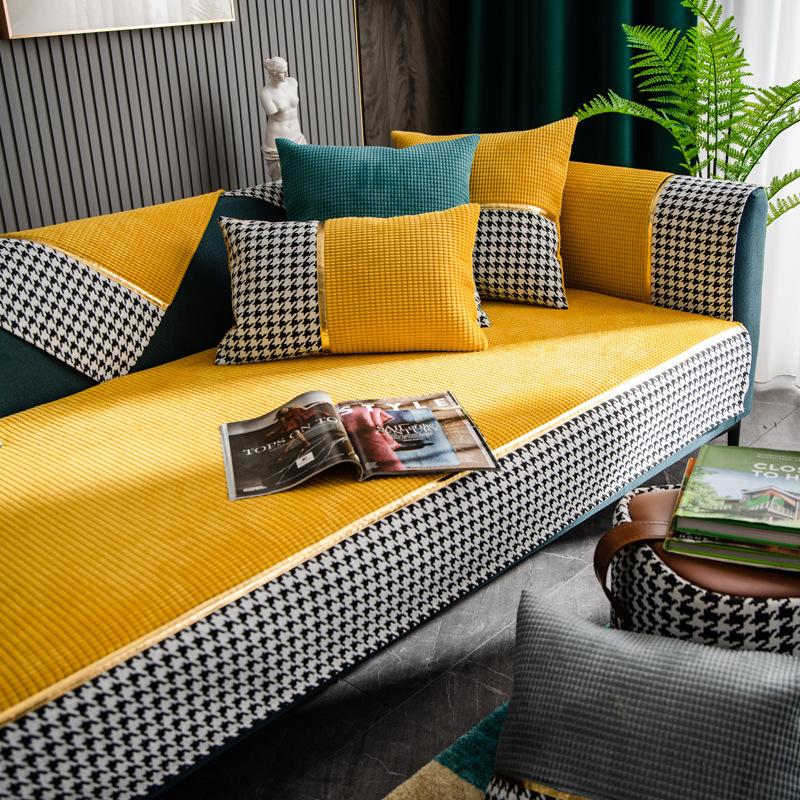 

Sofa Cushion Four Seasons Universal Non-Slip Nordic Style Ins Sofa Cover Thickened Seat Cushion Universal Backrest Towel Cover Cloth 70*70cm