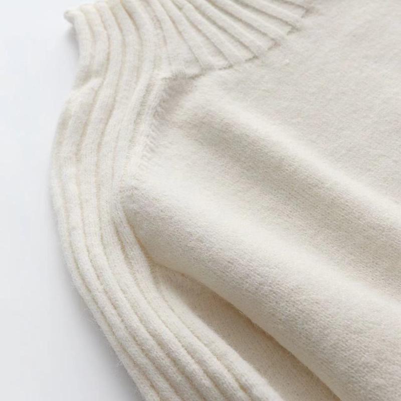 IHUASU Women's Autumn and Winter Solid Colour Sweater High Neck Pullover Loose Women's Solid Colour Sweater