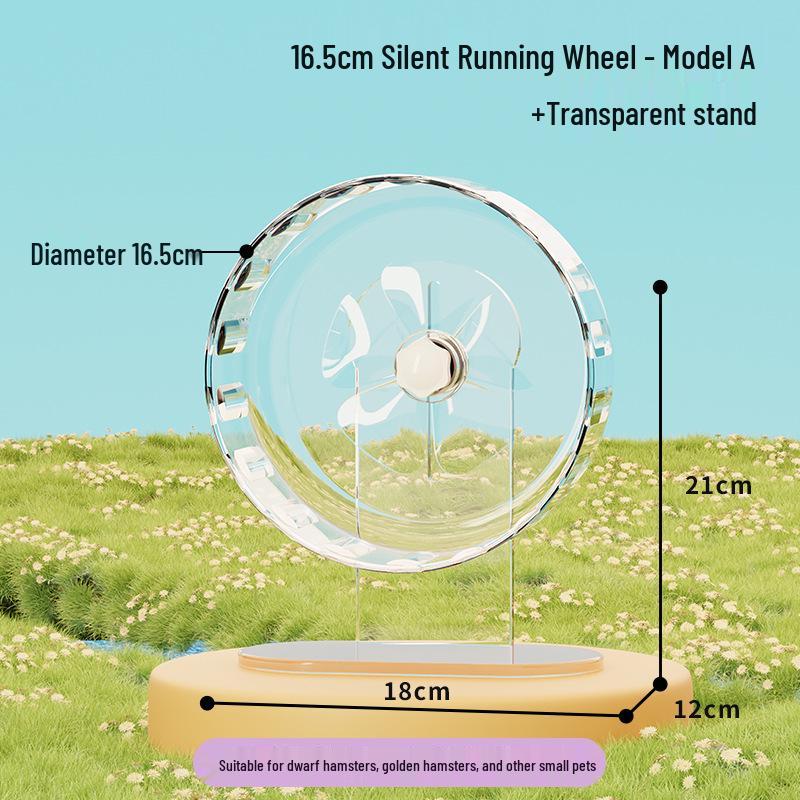 Super Silent Hamster Running Wheel Toy - Large Size Golden Hamster Exercise Ball with Stand for Cage Landscaping.