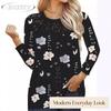 JPNTKY Women's Fashion Casual Long Sleeve O-Neck Blouses & Shirts