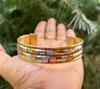 1 Pc Pure Ashtadhatu, Copper Brass Silver Healing Bangle, Cuff, Bracelet, Jewelry, Spiritual Bangle for Kriya Astrological purposes, Domed