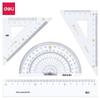 Deli 71961 Triple Success Geometry Toolkit: 4-Piece Acrylic Exam Ruler and Set Square Set