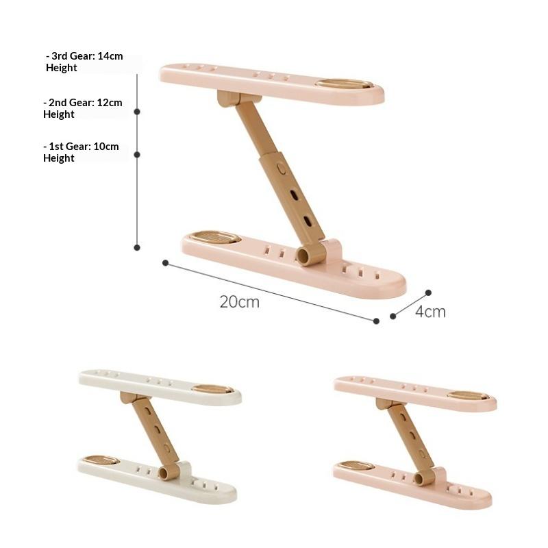 10pcs Home Self-contained Aromatherapy Box Retractable Shoe Storage Rack Adjustable Double-layer Shoe Hanger Partition Artifact