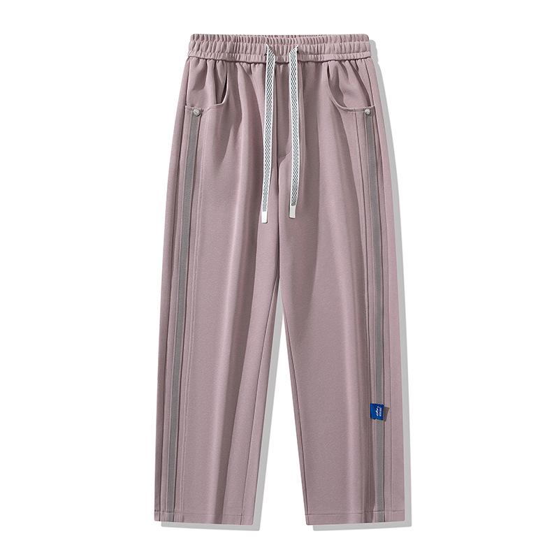 

Unisex Trendy Plus Size Side Stripe Sweatpants with Embroidered Logo XL