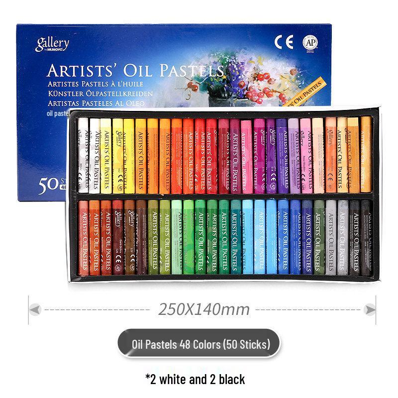 Ally MOPS-50 Medium Thick Oil Pastels: 48 Colors & 25 Children’s Graffiti Crayons