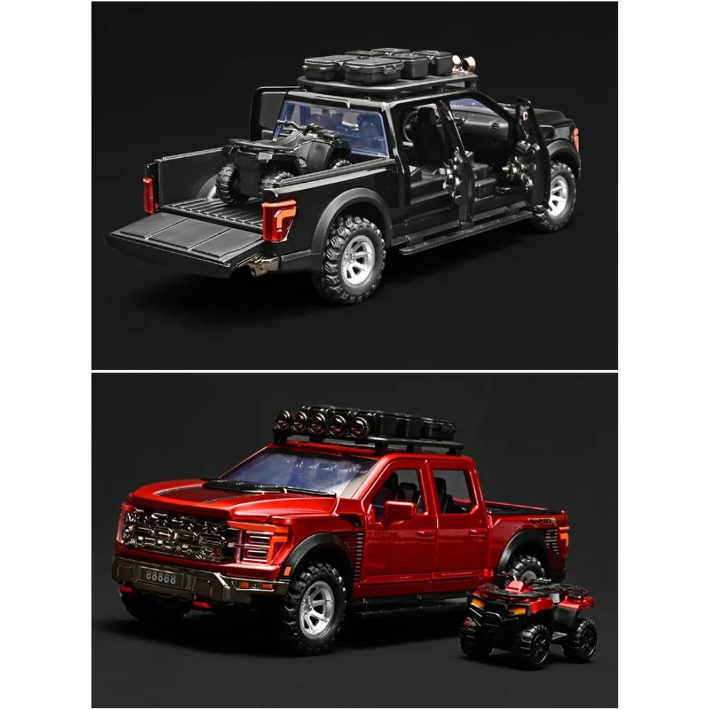 1/24 Ford F150 Off Road Pickup Truck Diecast Model Car Metal Alloy High Simulation Collection Hobby Display Birthday Gift for Friend