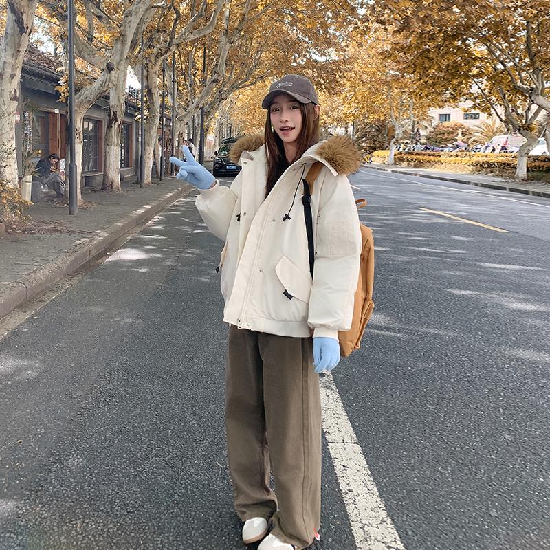 Autumn Winter Thicken Warm Parka Women Casual Sweety Solid Color Big Pocket Loose Hooded Coat Jackets Outwear