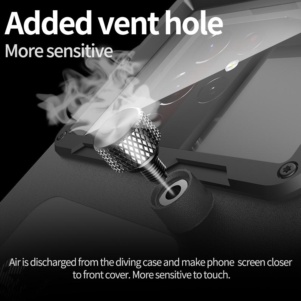 Red Pepper Black Tech 15m Waterproof Diving Case for Apple, Samsung, Huawei, and Xiaomi Phones