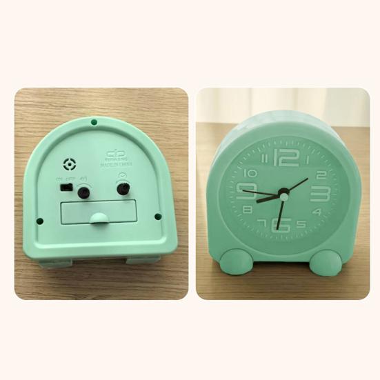 Bedside Alarm Clock Compact Mini Size Silent Operation Battery Powered Illuminated Display Decorative Table Clock