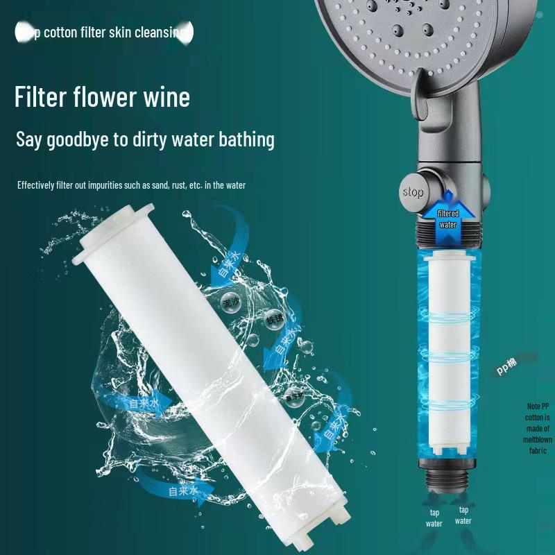 Black Warrior Adjustable Anti-Fall Shower Head for Home and Dorm