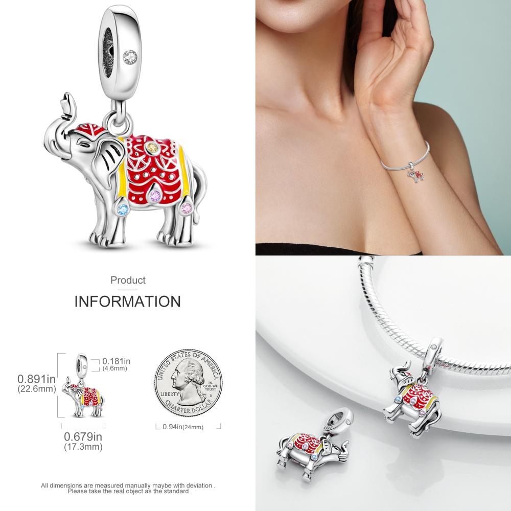 Echte kupferfarbene Elefanten-Anhängerperlen passend für feine Original-Armbänder feiner DIY-Geburtstagsschmuck für Frauen