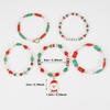 5Pcs Snowman Christmas Bracelet Multi-Layer Stacking Rope Chain Bangle Beaded Bracelet  Gifts