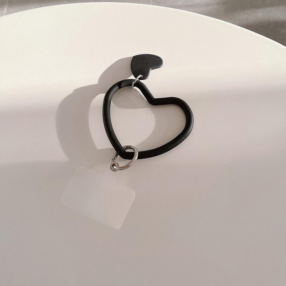Heart-shaped Silicone Bracelet Keychain Portable Mobile Phone Strap Silicone Bracelet Anti-fall Wrist Strap