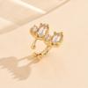 3 Pcs Zircon Korean Wave Multilayer Geometry Ear Cuff Clip on Earrings For Women Without Piercing Non-pierced Jewelry