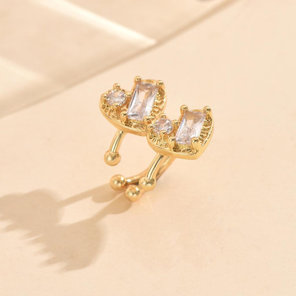 3 Pcs Zircon Korean Wave Multilayer Geometry Ear Cuff Clip on Earrings For Women Without Piercing Non-pierced Jewelry