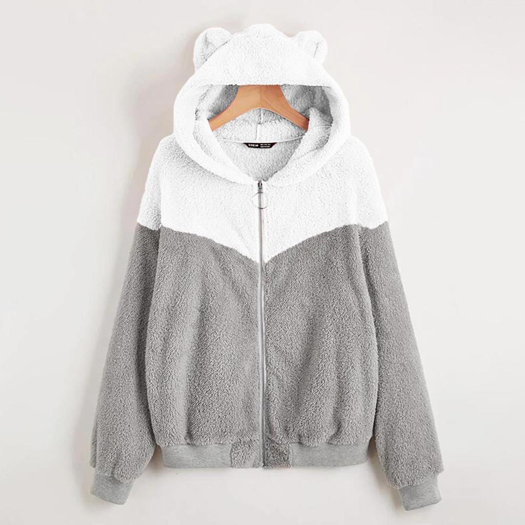 Women's 2023 Autumn Loose Knit Plush Hooded Cardigan Jacket