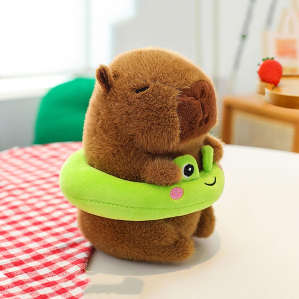 Swimming Circle Simulation Capybara Toy With Backpack Stuffed Capybara Doll  Christmas