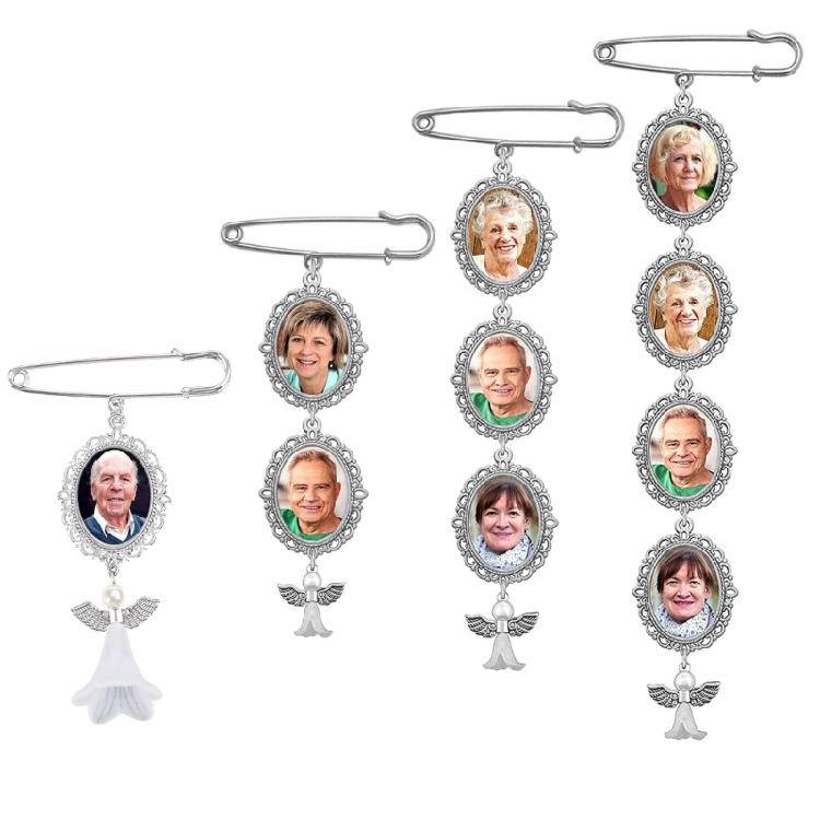 Spitzenrahmen Hochzeitsanhänger Hochzeitsstrauß Fotoanhänger DIY Anstecknadel Brosche Herstellungskit