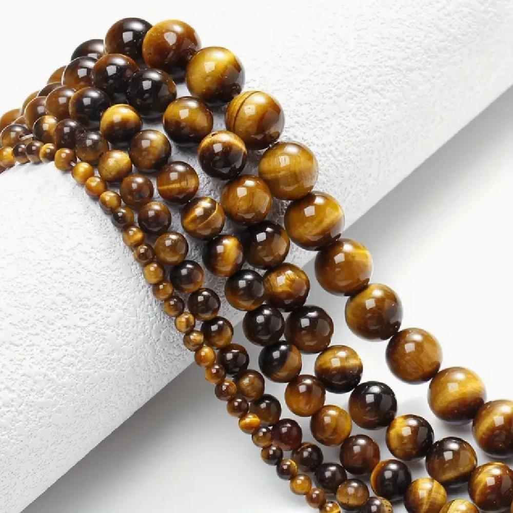 Yellow Tiger Eye Grain Natural Stone Beads 15"Strand Smooth Loose Spacer Beads 4/6/8/10/12mm for Jewelry Making DIY Bracelets Accessories
