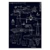 Modern Black and White Wall Art Poster Airplane Industrial Drawings Blueprint Canvas Paintings Pictures for Interior Home Decor