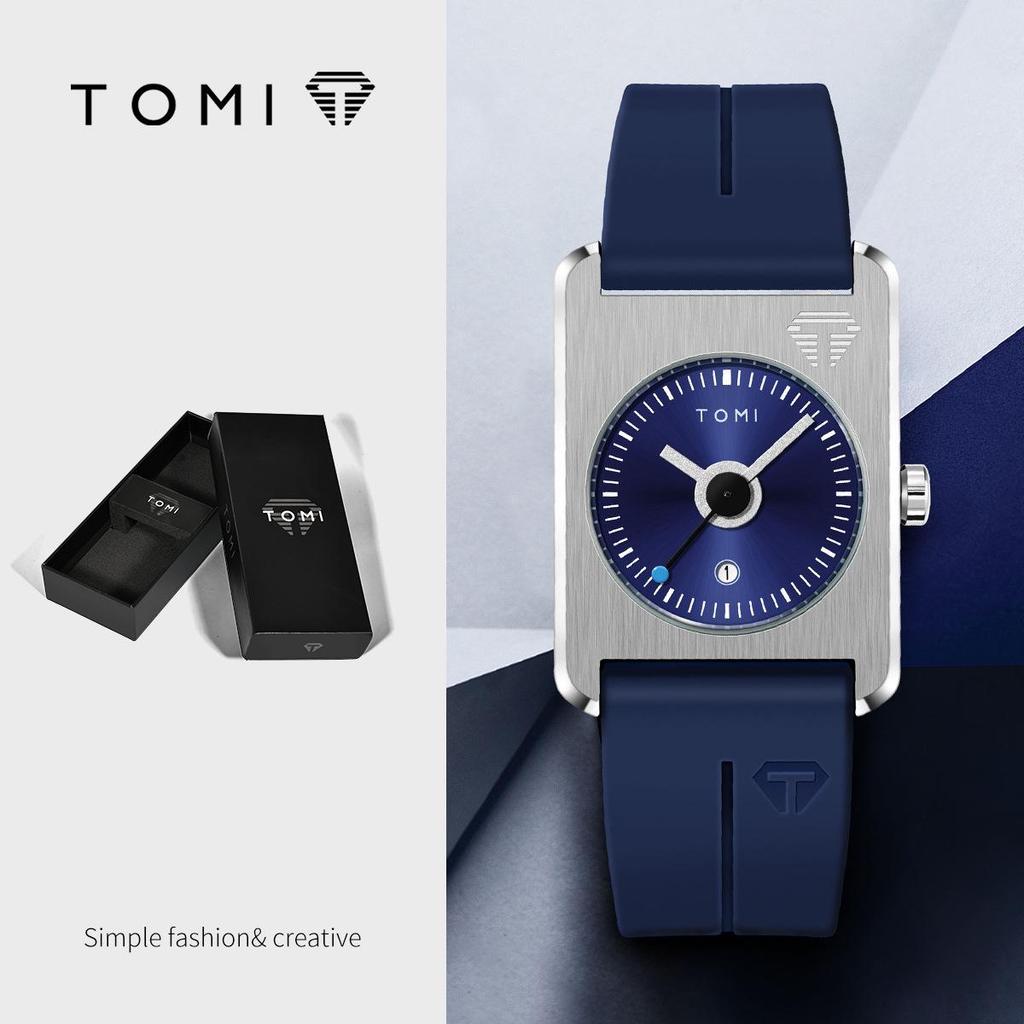 TOMI Square Calendar Watch - Korean Style Student Strap Watch