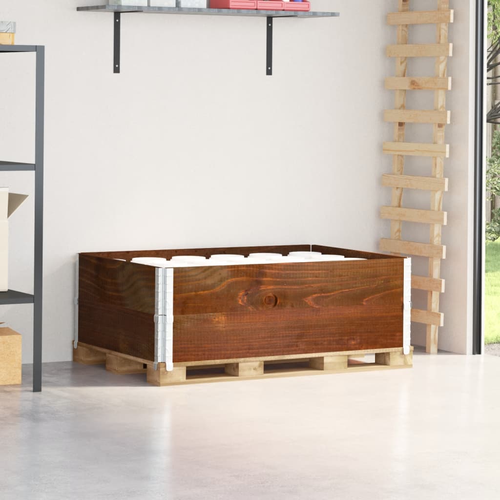 Pallet Top Frame Set 2 Pcs Brown 120 X 80 Cm Solid Pine Wood