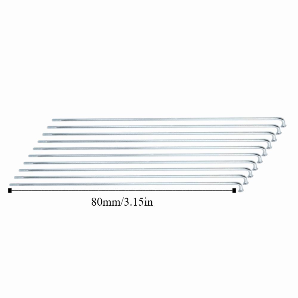 

10 Set Carbon Steel Cycling Spokes 13G ,2.2mm Diameter Tricycle Replacement Spokes Wheel Building 80mm