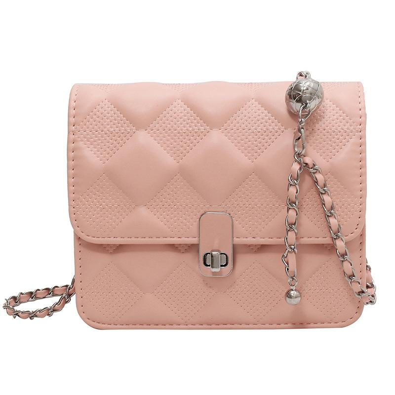 Small Bag Women's New Fashion High-end Fashion Diamond Shoulder Bag Chain Messenger Bag Small Square Bag