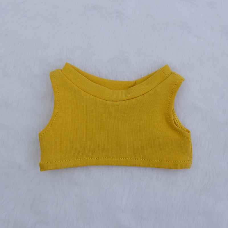 High Neck Sleeveless T-shirt for 10cm-20cm Dolls - Versatile Cotton Plush Fabric