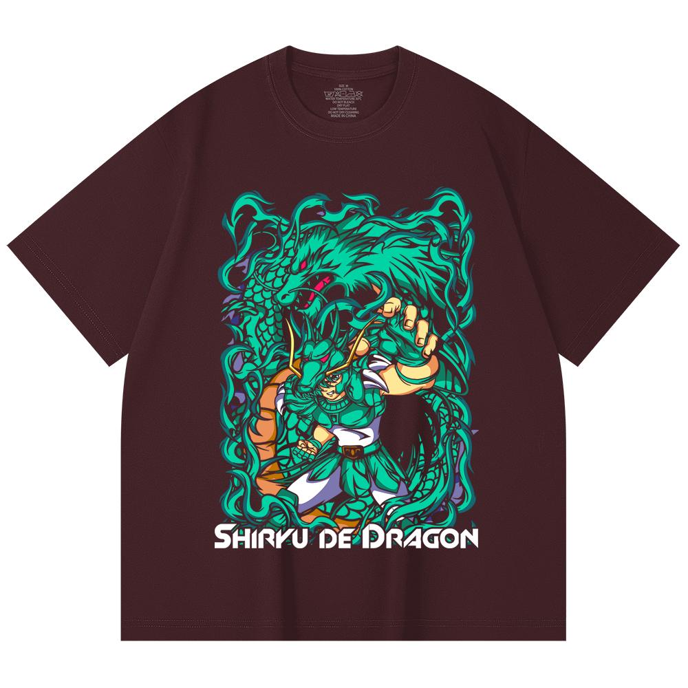 

230 Gsm 100% Cotton Saint Seiya V16 Shiryu Print Unisex Heavy Cotton T Shirt 2XL