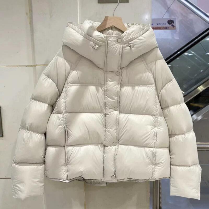 Puff cotton clothes women's winter new short hooded loose bread clothes thickened warm jacket