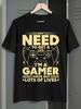 Men's T-Shirt Y2K 1pc Gamer Black