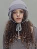 SETSETSET Two-Way Earflap Beanie Two-Tone Mix Purple Melange