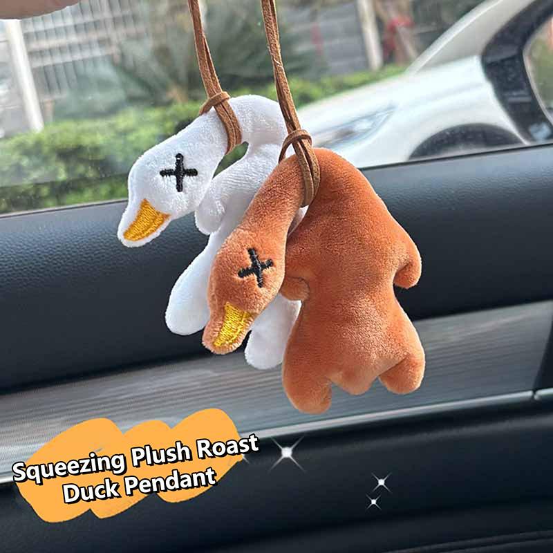 Cute Cartoon Roast Duck Squeak Pendant Keychain Car Pendant Bag Hanging Ornament Accessories Funny  Keychain Gifts