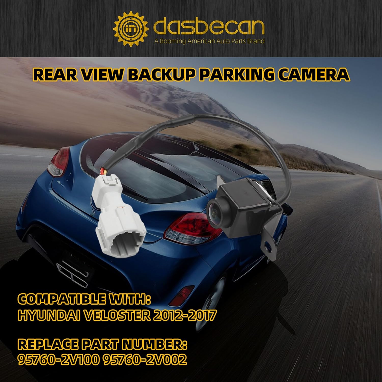 Dasbecan 95760-2V100 Rear View Back Up Camera Compatible with Hyundai Veloster 2012-2017 Replace# 95760-2V002