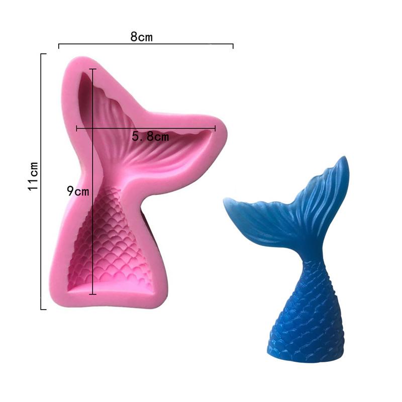 Mermaid Tail Cake Pan Under The Sea Silicone Mold For Baby Shower Birthday Party Chocolate Candy Cupcake Topper Decoration Tools
