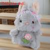 Embroidery Flower Cute Lace Headwear Cartoon Rabbit Plush Toy Pendant For Kids