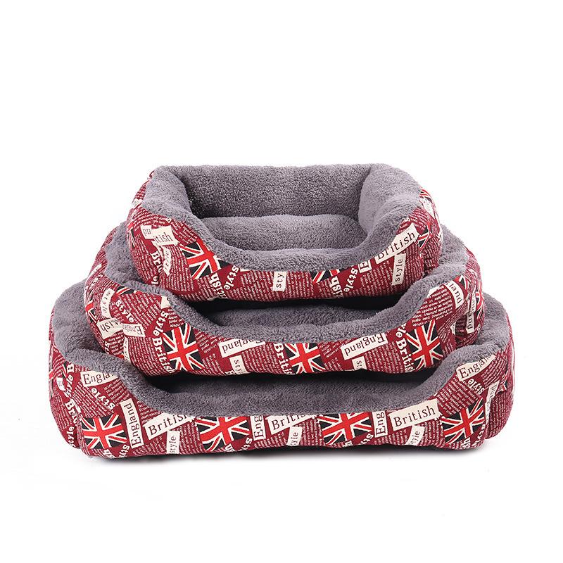 Four Seasons Universal Pet Bed - Customizable Logo, Fleece Warmth, Square Design for Dogs & Cats