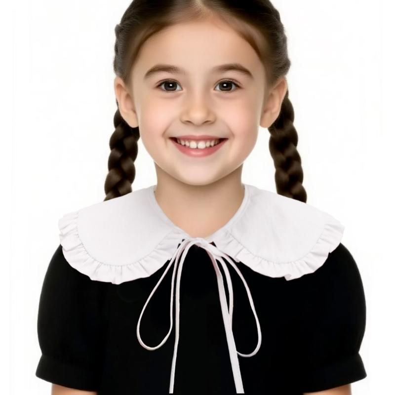 Elegant Decorative Collar Faux Collar For Children School Uniform Easy To Wear Detachable Ruffled Collar Outfit Enhancer