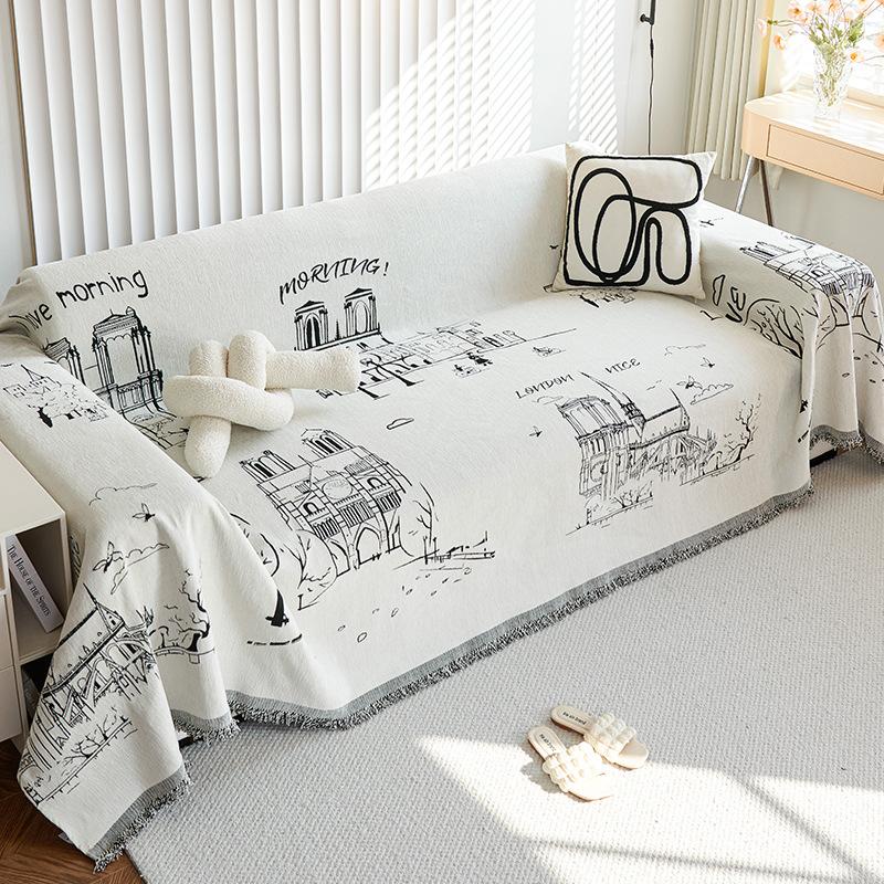 Vysoce kvalitní potah na pohovku ve stylu INS, látkový, žinylkový, proti poškrábání, univerzální potah all-inclusive, univerzální podložka pro čtyři roční období