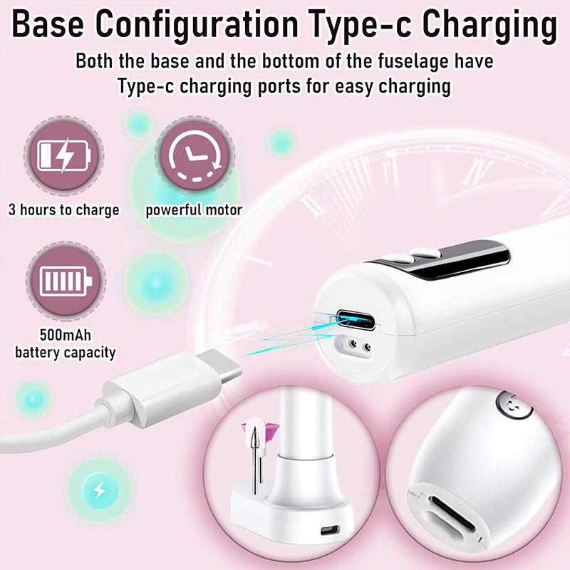 Electric Nail Polisher Drill Professional Skin Removal Art Sanding File Pen Nails Grinding Polishing Dead Manicure Machine Care