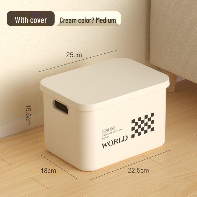 Rectangular Plastic Storage Box with Lid - Home Organizer for Snacks and Sundries
