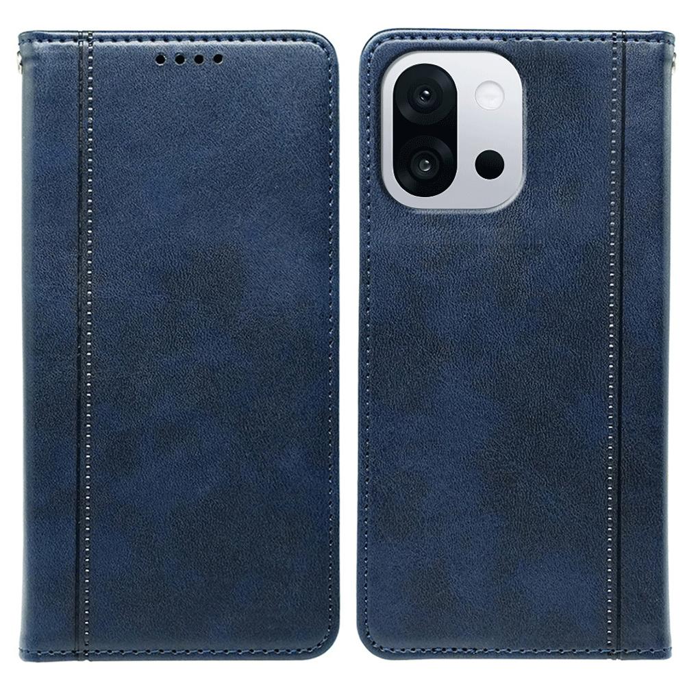 

For OnePlus 13T 5G Case Hidden Magnetic Closure Calf Texture Leather Phone Cover Blue