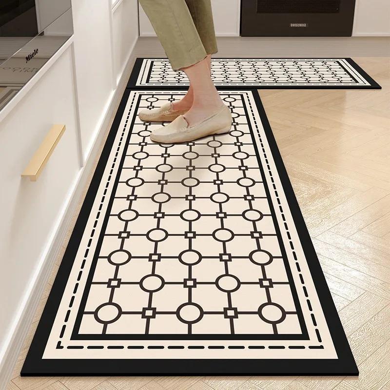 Carpet for Kitchen American Style Anti-slip Oil-proof Floor Mat Pvc Leather Waterproof Foot Mats Long Strip Home Decoration Rug